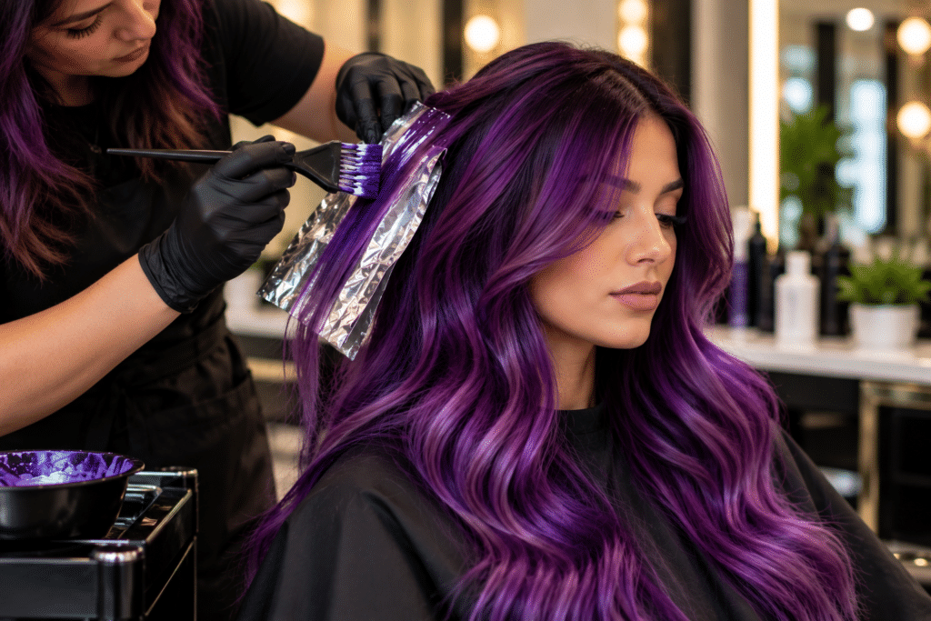 Violet Hair Color Transformation, Shades, Process & Care