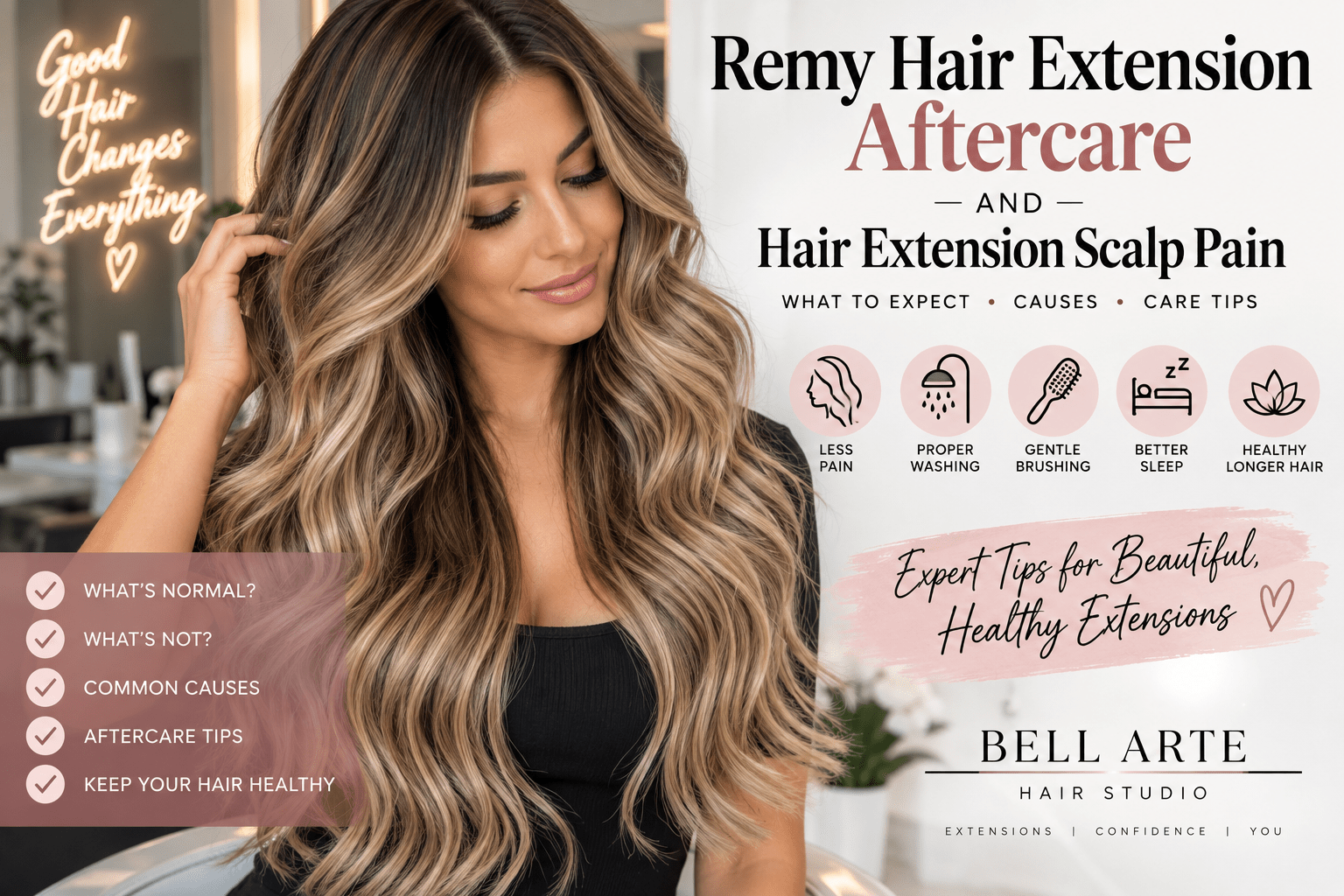 Remy hair extension aftercare, hair extension scalp pain