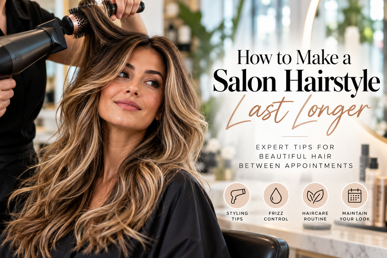 How to Make a Salon Hairstyle Last Longer, Long-Lasting Blowout Tips, Maintain a Fresh Haircut, At-Home Hair Styling Routine, Prevent Hairstyle Frizz, Salon Styling Aftercare